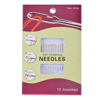 

12PCs Hand Sewing Needles Pins Set Self-Threading Embroidery Assorted Needles For Needlework Repair Stitch DIY