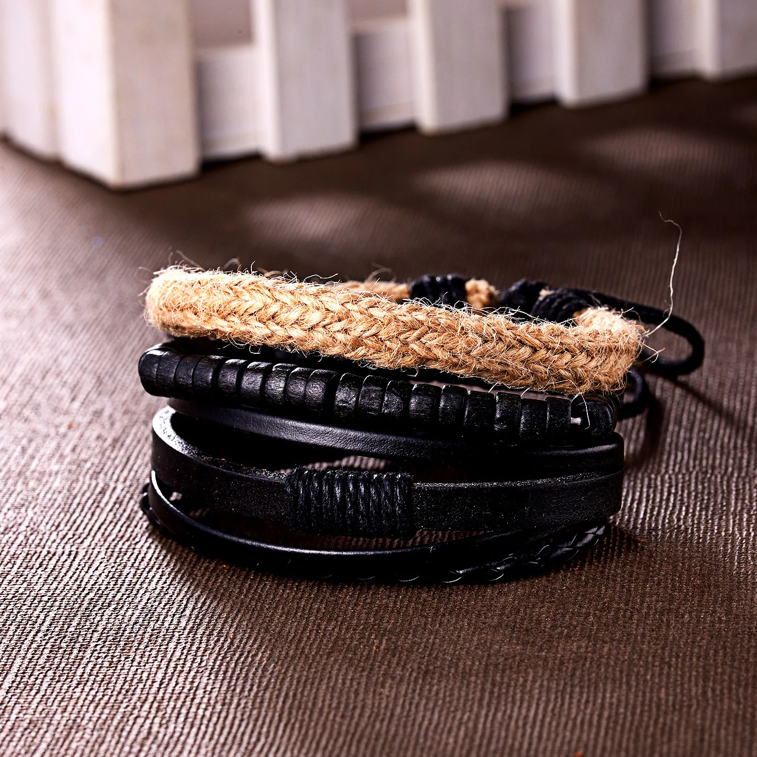 SEDmart Мода 5 шт. тканый кожаный многослойный винтажный браслет Сова для женщин и мужчин богемный ручной работы Регулируемая бахрома пара ювелирных изделий