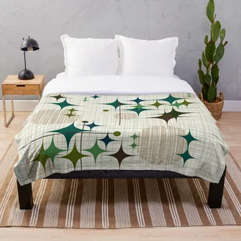 

Eames Era Starbursts and Globes 1 bkgrnd Blanket Wool Flannel Plush Blanket Bedspread For office Sherpa Blanket Couch Quilt Cove