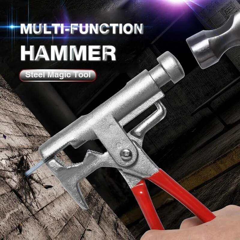 Multi-Function Hammer Universal Steel Magic Tool 10 Kinds of Pipe Wrench Iron Hand Non Slip Plastic Grip Perfect | Инструменты