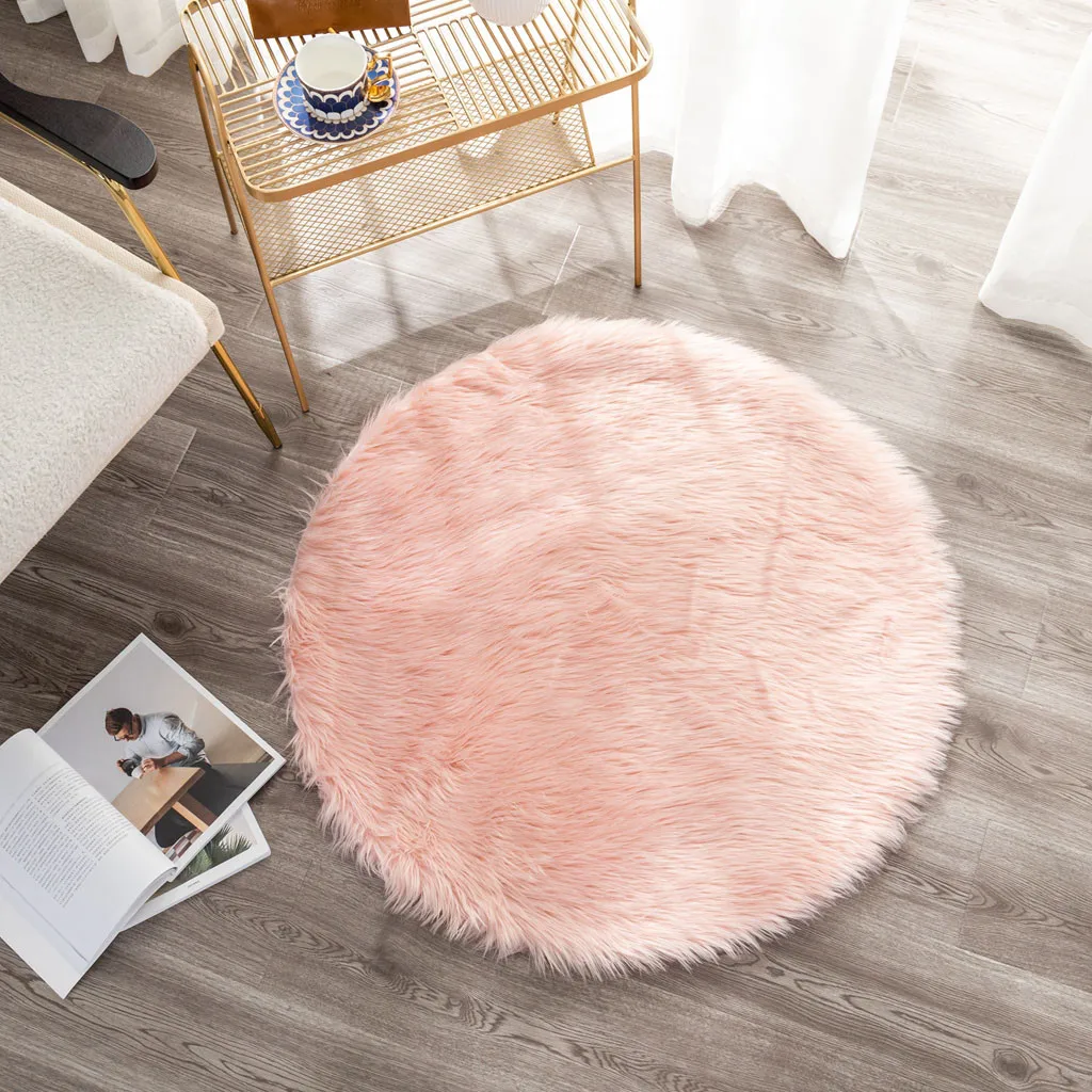 Ковер волосатые однотонный ковер для Гостиная плотная Луффи Спальня искусственный детский игровой коврик одеяла de cama de invierno утяжелённое одеяло