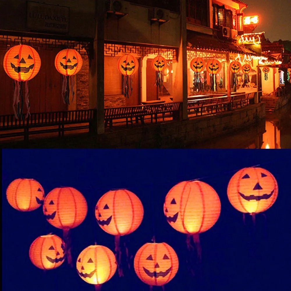 

Halloween Paper Pumpkin Hanging Lantern DIY Holiday Party Decor Scary 20/30/40cm Dropshipping 2019