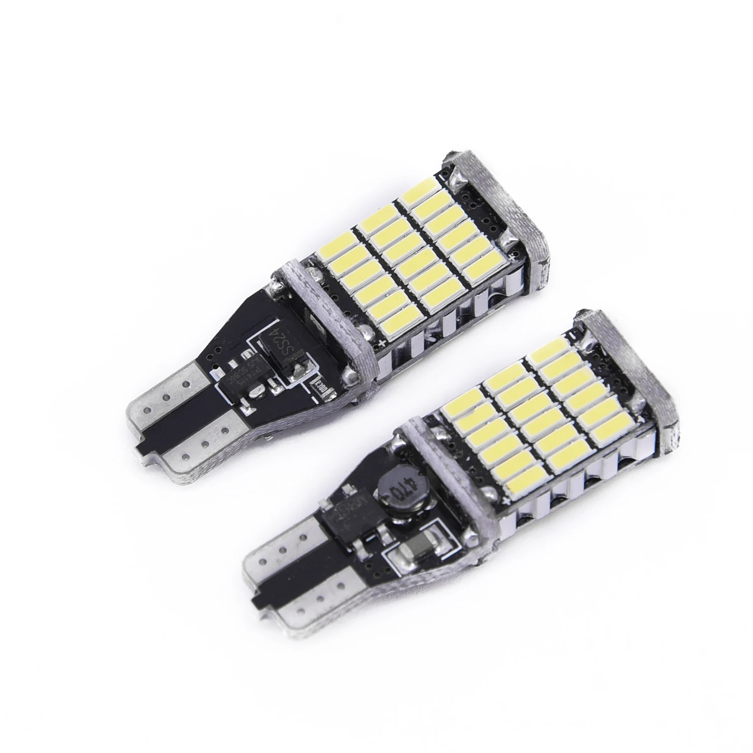 

2Pcs Set Auto T15 W16W 45SMD 6500K White LED Car CANBUS Reverse Back Light Bulbs