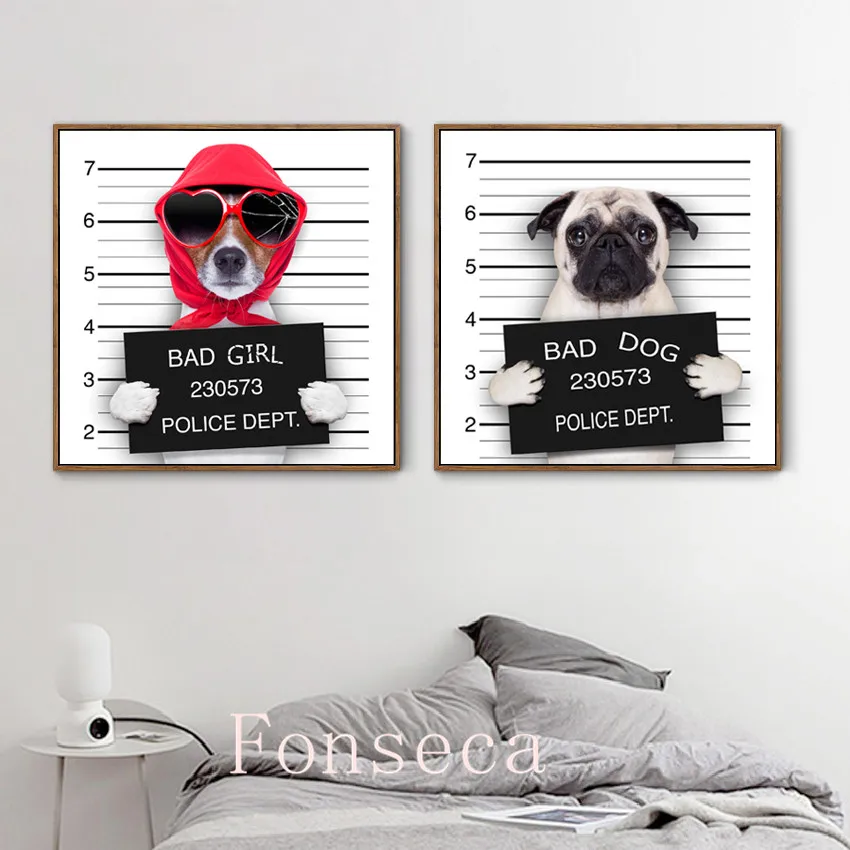 Modern Cute Interesting Animals Poster Print Canvas Painting Children's Room Living Wall Art Picture Home Decoration | Дом и сад