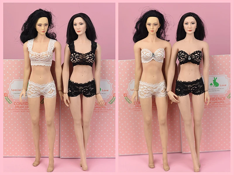 Biancheria Intima Bambola Pizzo Set Biancheria Intima In Pizzo Per Bambola 1/6 (11.5 Pollici) - Reggiseno E Slip Per Barbie, Blythe, Handmade Set Intimo Handmade Bambole - Foto 12