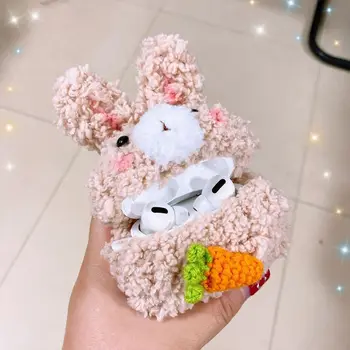

Soft Knitting Woven Headphone Case Cute Animal Protective Cover for Airpods Pro