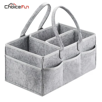 

CHOICE FUN Baby Diaper Caddy Organizer Portable Holder Bag for Changing Table and Car, Nursery Essentials Storage bins Grey