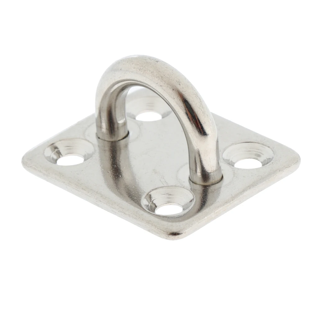 Stainless Steel Square Pad Eyes Plate Marine Hardware Staple Hook Loop 5mm