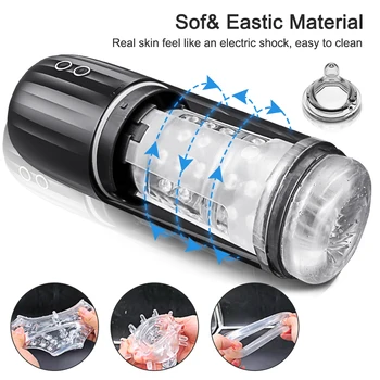 IPX8 Waterproof Male Masturbation Toys Automatic Rotation Sucking Machine Glans Trainer Masturbator Sex Tos for Men Adults Goods 4