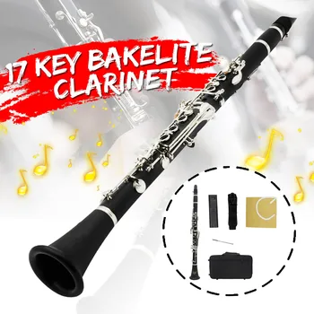 

17 Key Drop B Bakelite Clarinet with Reed Clip/Screwdriver/Square Cloth/Strap/Clarinet Box