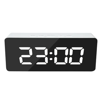 

LED Mirror Alarm Clock Digital Snooze Table Clock Wake Up Light Electronic Large Time Temperature Display Home Decoration Clock