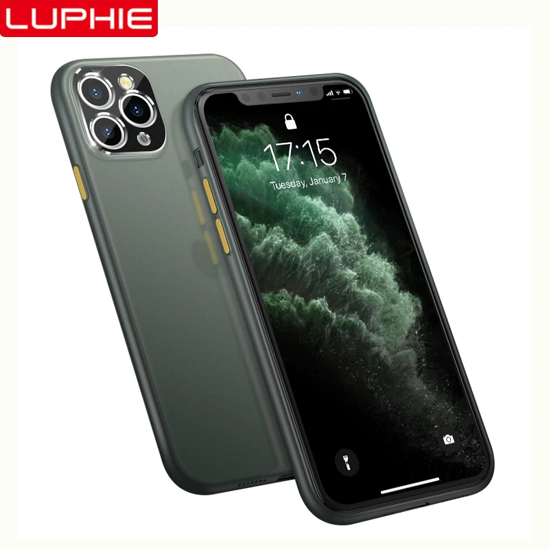 Прозрачный жесткий чехол Luphie для iPhone 11 Pro Max с металлическими линзами