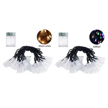

LED Bells String Light Battery Operated Decorative Light For Holiday Party Wall Window Tree Yard Garden Decor