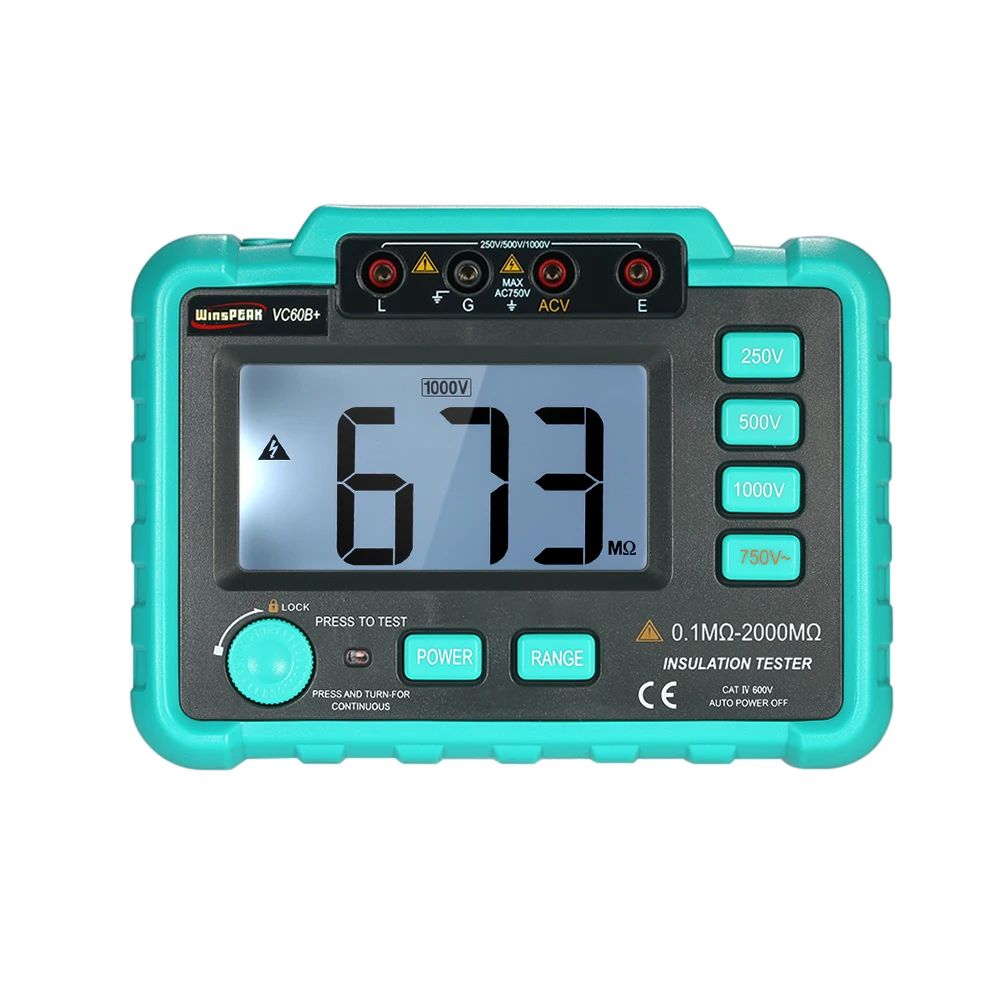 VC60B+ LCD Digital Insulation Resistance Tester Megohm Meter Megohmmeter earth ground resistance tester DC250V/500V/1000V AC750V