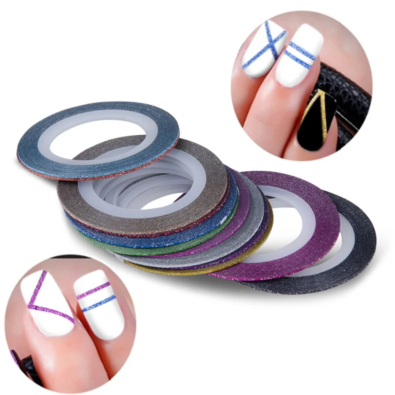 

Manicure Dull Polish Gold And Silver Thread Sands Gold And Silver Thread with Gum Nail Ornament 1 Mm Coloured Drawing Line 12-Co