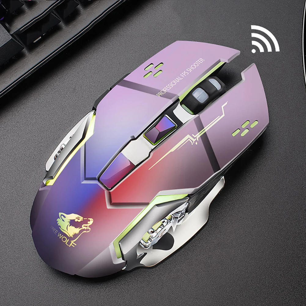 Бесплатно Wolf X8 тихий 2,4 ГГц 2400 dpi 6 клавиш Беспроводная оптическая мышь беспроводной usb-приемник оптическая мышь