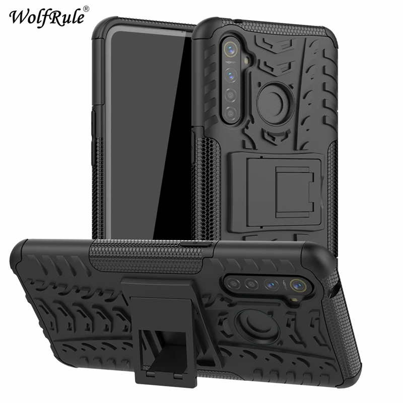 Чехол Wolfrule для Oppo Realme Q чехол двухслойная Броня TPU + PC противоударный телефона Coque 6