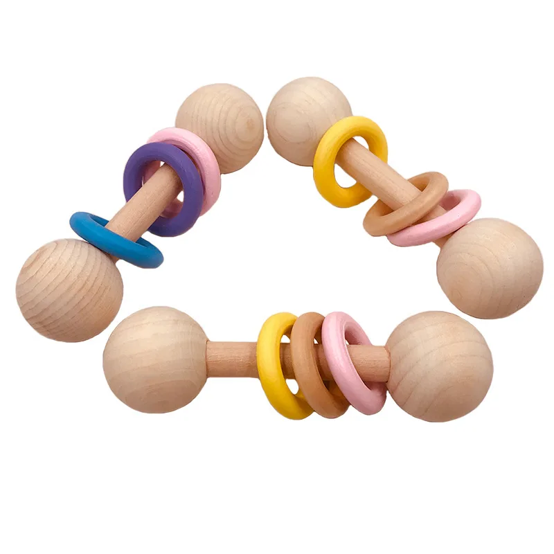 

Montessori Baby Instrument DIY Jewelry Baby Bite Le Baby Ring Suzuki Wood Molar Rod Baby Gum Music Intelligence Toy