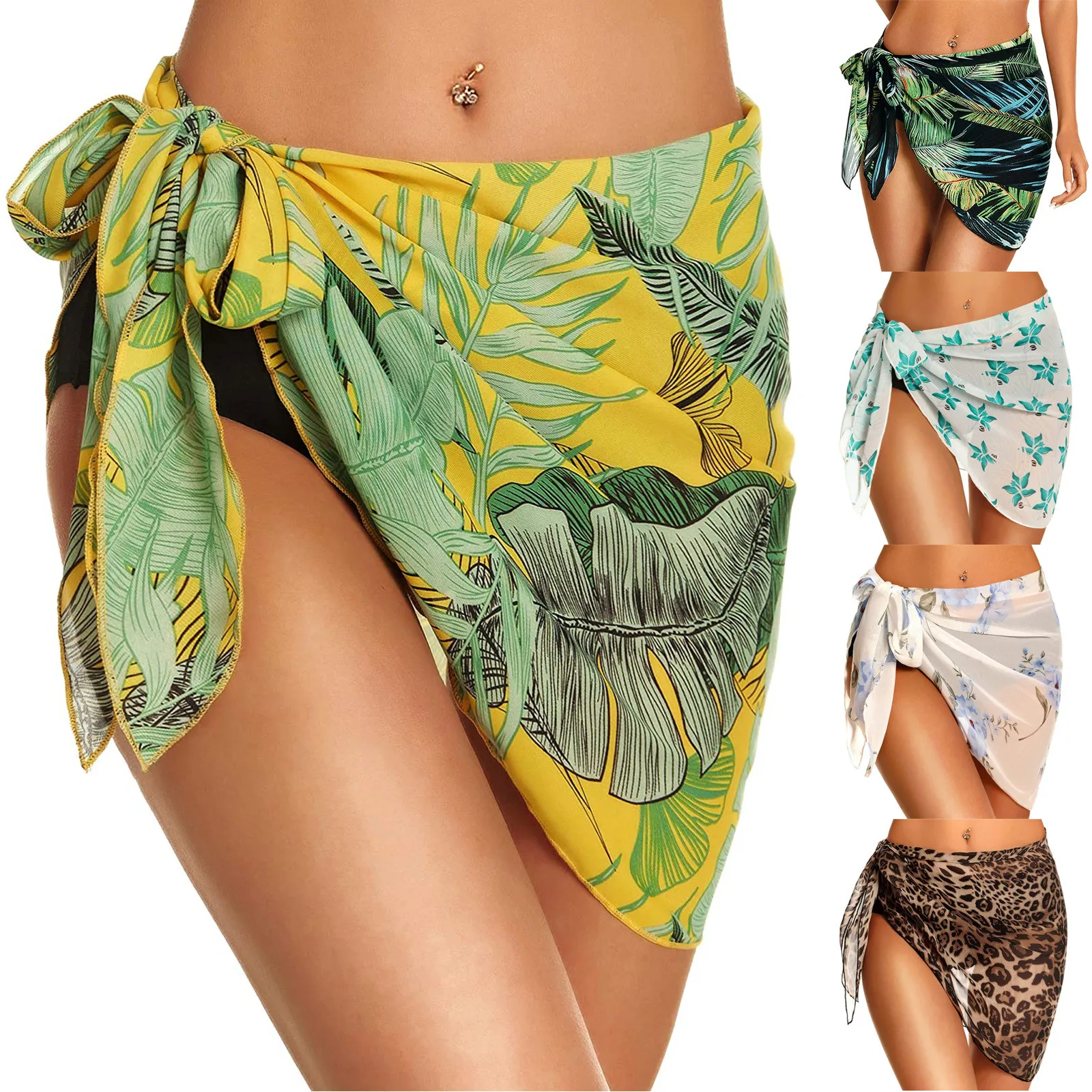 Traje de baño ajustado para mujer, falda envolvente de malla, protector solar de vacaciones falda para la playa, Bikini Sexy, falda envolvente