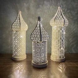 Lampe à vent marocaine à Led ajourée en fer forgé, lanterne décorative pour maison, chambre à coucher, salon, musulman, ornements, nouveauté 2021 