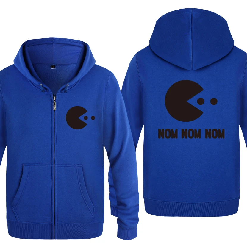 LAY HET Pac Man Inspired Nom Games Geeky забавные толстовки мужские мужские флисовые кардиганы на молнии толстовки с капюшоном - Цвет: LAY HET