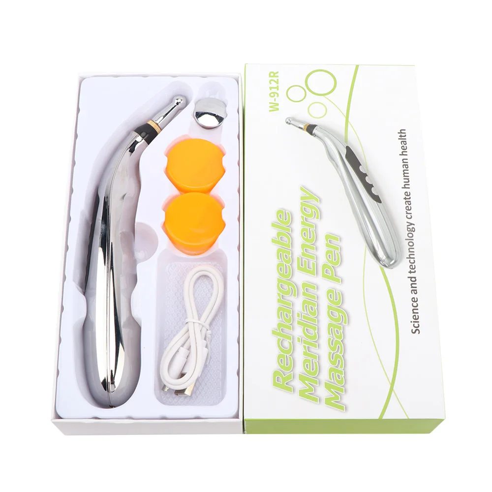 USB Перезаряжаемый массажный меридиан, энергетическая ручка, облегчающая боль, электрическая иглоукалывающая Магнитная терапевтическая ручка, 9 передач для тела, задней стопы - Цвет: B