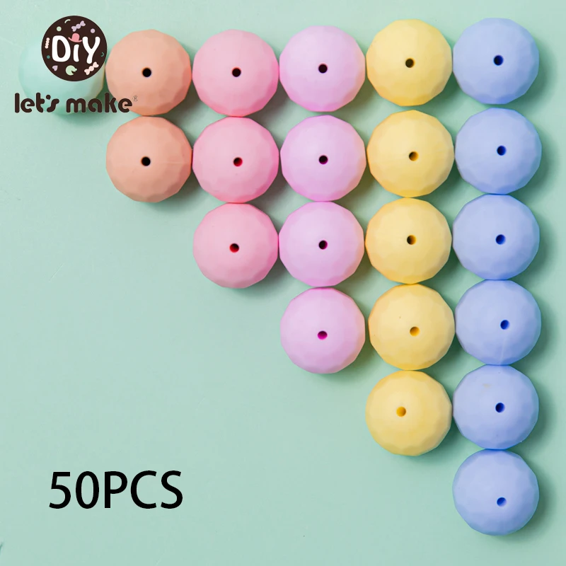 

50 шт., силиконовые бусины для новорожденных, 15 мм