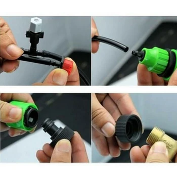 

28Pcs/set Auto Mist Cooling Micro Drip Irrigation Sprinkler Garden Hose System