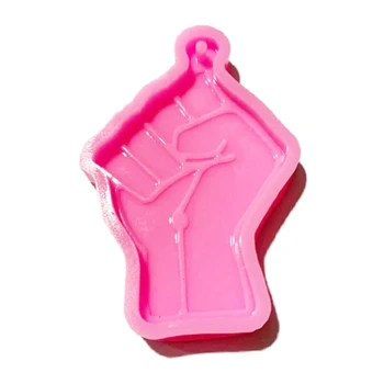 

DIY Crystal Epoxy Resin Mold Fist Shape Key Chain Pendant Casting Silicone Mould