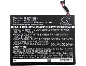

Cameron Sino HP Pro Tablet 408 G1 I508O T5L65PA L4A35UT Battery for Replacement 805089-001 MLP3810980 4800mAh