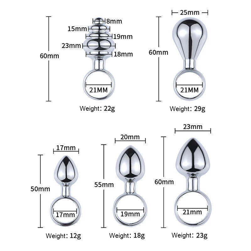 Vibefun Anal Plug Waterproof Stainless Steel Smooth Touch Anal Buttplug Sex Toys Sex Products