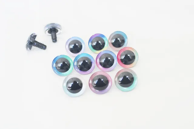 20pcs 9MM 12MM--35mm C10-- 3D LOVELY toy safety eyes 3D Rainbow doll eyes +  washer for  diy plush doll 4