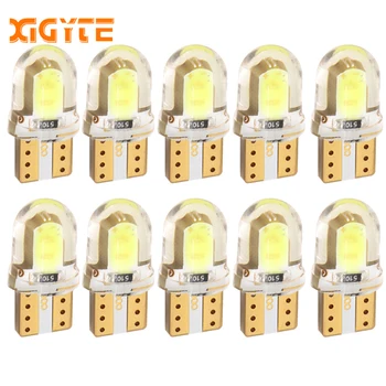 

10pcs LED W5W T10 194 168 W5W COB 8SMD Led Parking Bulb Auto Wedge Clearance Lamp CANBUS Silica Bright White License Light Bulbs