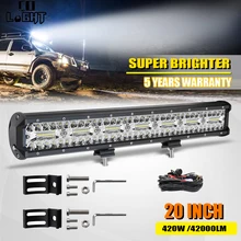 CO светильник 20 дюймов 420 Вт Led бар внедорожный 3 рядный