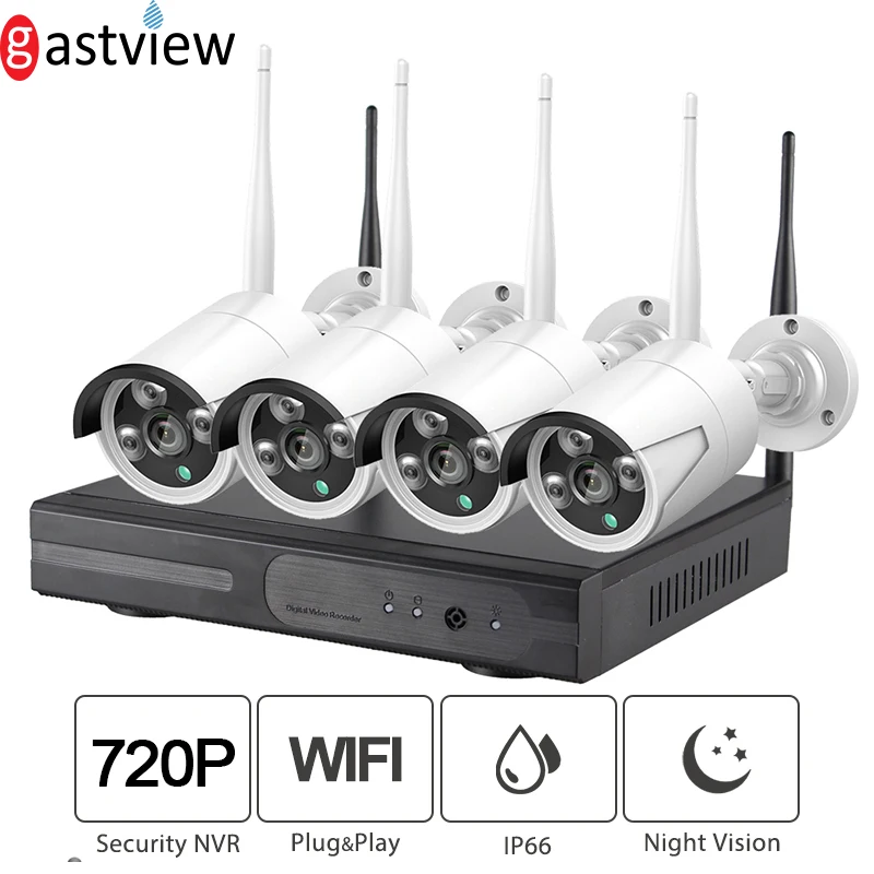 720P Wireless Security Camera Kit 4CH NVR System Night Vision Outdoor Wifi Surveillance Camera System cctv Video Kit