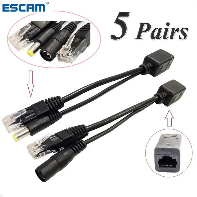 ESCAM 10pcs(5pair) POE Splitter POE Switch POE Cable adapter Tape Screened All Cables Types Cables Electronics Gadget Network Cables Parts 1ef722433d607dd9d2b8b7: China