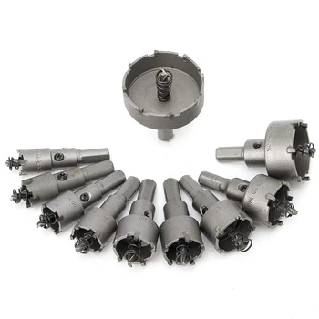 

10Pcs/Set Hole Saw Set Carbide Tip TCT Core Drill Bit Hole Saw for Alloy Stainless Steel Cutter Power Tool Accessories
