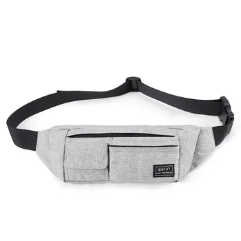 

New Outdoor Casual Men's Running Belt Bag Canvas Wearable Chest Bag Multifunctional Shoulder Crossbody Backpack