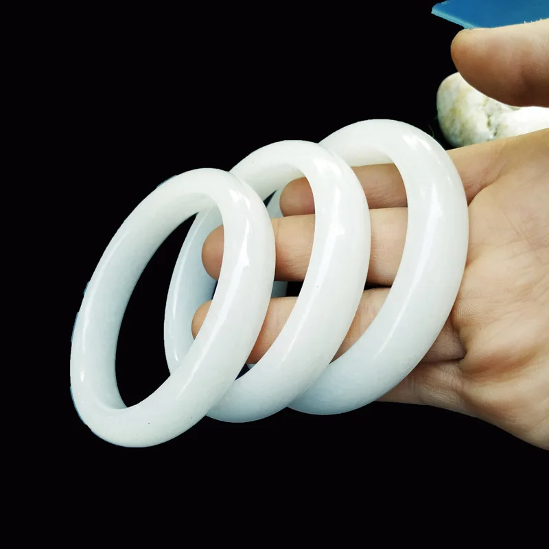 Sichuan white jade bracelet Afghan white marble Bracelet  QUARTZ  Bangles  Women