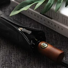 Парашютный автоматический Солнечный зонт деловой мужской деревянной ручкой 10 к алюминиевые складные зонты солнцезащитный, защита от ультр...(China)