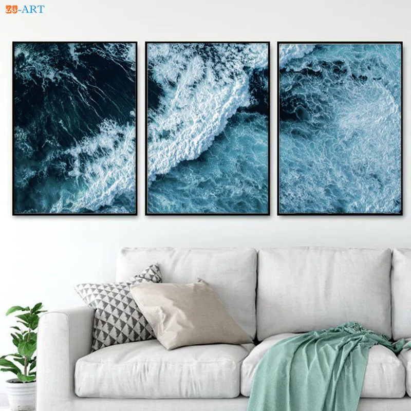 Плакат с изображением природы океана, волн, художественный принт, тропические береговые стены, современное минималистское полотно, настенные картины, украшение для дома