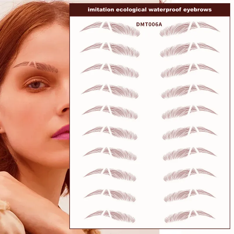 6D Eyebrow Tattoo Sticker Waterproof Eyebrow Templates Tools Cosmetics Professional Makeup Eye Brow Shaper Eyebrows Sticker