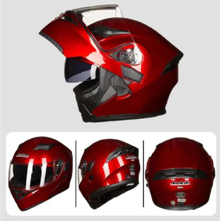 New style Knight protection Flip Up Motorcycle Safety Helmet JIEKAI Open Face Double lens Motorbike Helmets of ABS PC visor