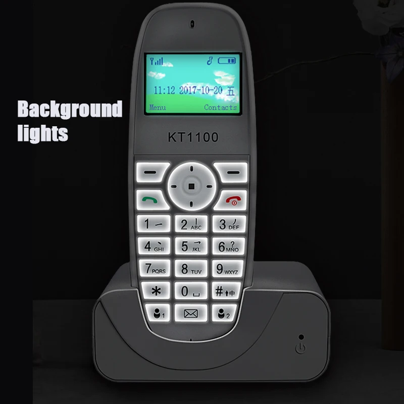 Мультиязычный беспроводной домашний стационарный телефон с SIM картой GSM SMS задней