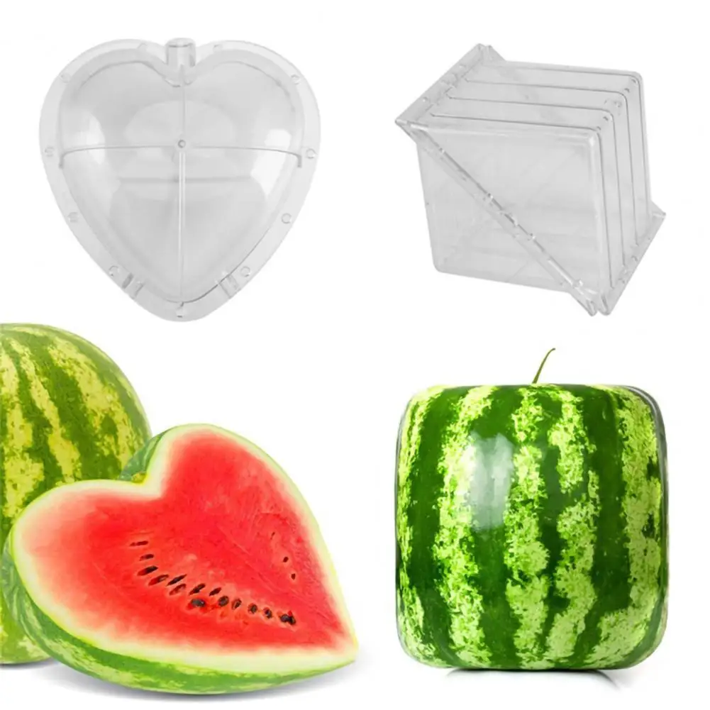 Watermelon Shaping Mold Square Eco-friendly No Deformation Creative Plastic Heart Shape Transparent Shaping Mold for Fruit 4