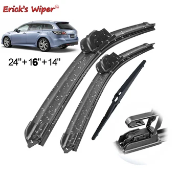 

Erick's Wiper Front & Rear Wiper Blades Set Kit For Mazda 6 Wagon GH1 2007-2012 Windshield Windscreen Window 24"+16"+14"