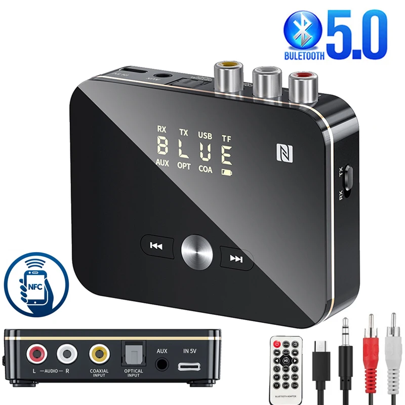 Bluetooth-приемник передатчик 5 0 FM громкой связи аудио стерео AUX 3 мм разъем RCA