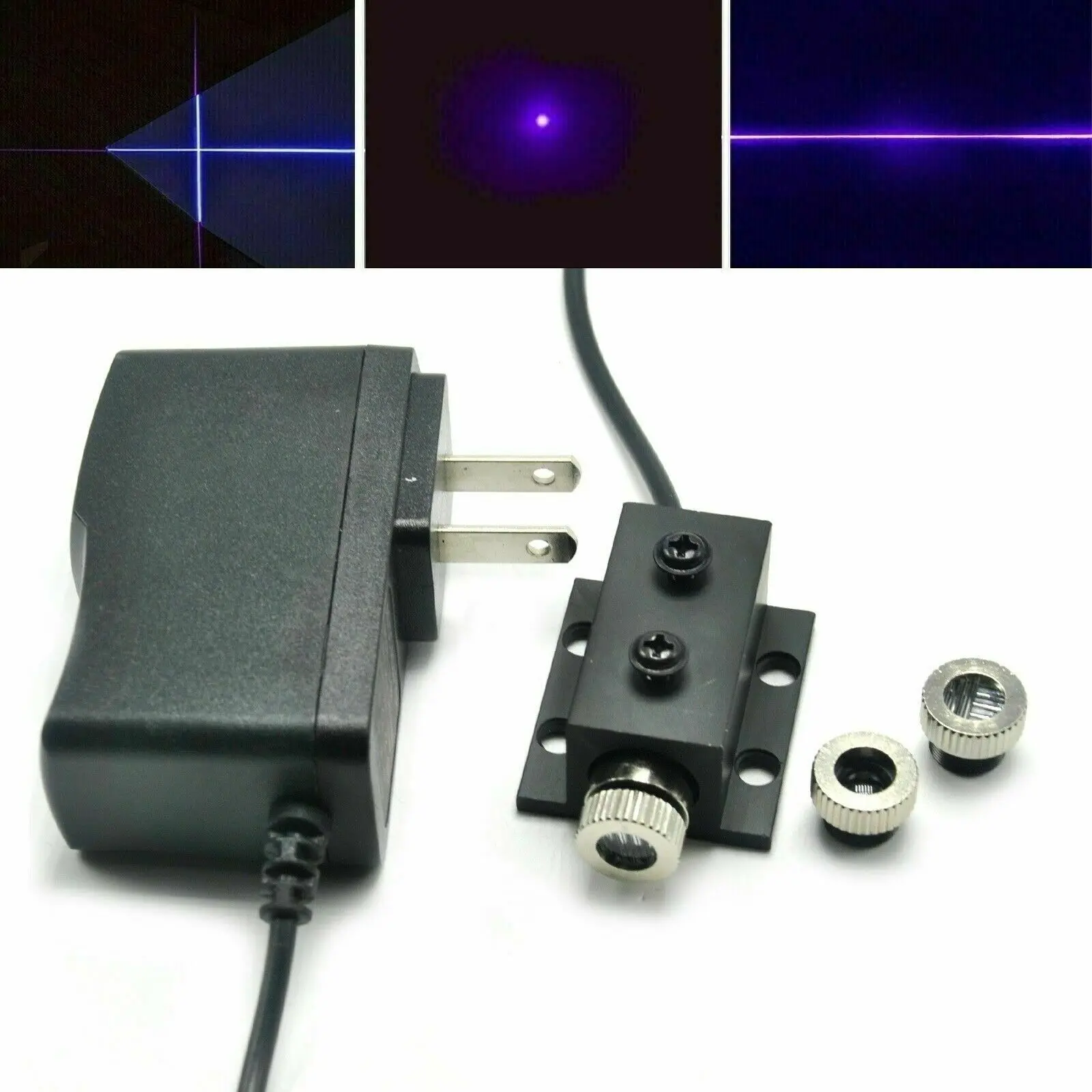 Modulo Diodo Laser A Croce Focalizzabile 405Nm 50Mw Viola/Blu Dot Line Con Dissipatore Di Calore Adattatore
