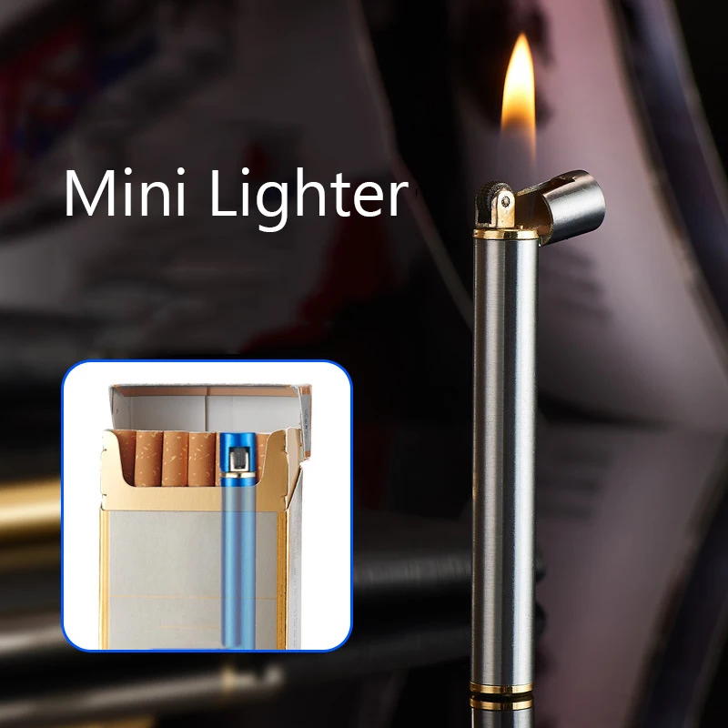 Cigarette Lighter Can Be Put In to The Box Fine Grinding Wheel Zinc Alloy Refillable Butane Gasless Mini | Дом и сад