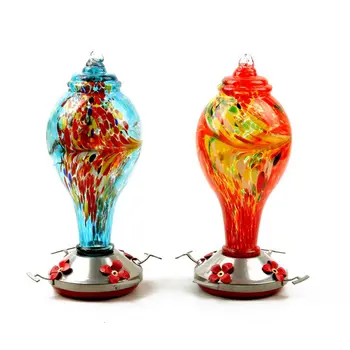 

Handmade Stained Glass Include Hanging Ropes And Container Hooks Decorations With Perching Frame For Hummingbird Feeders